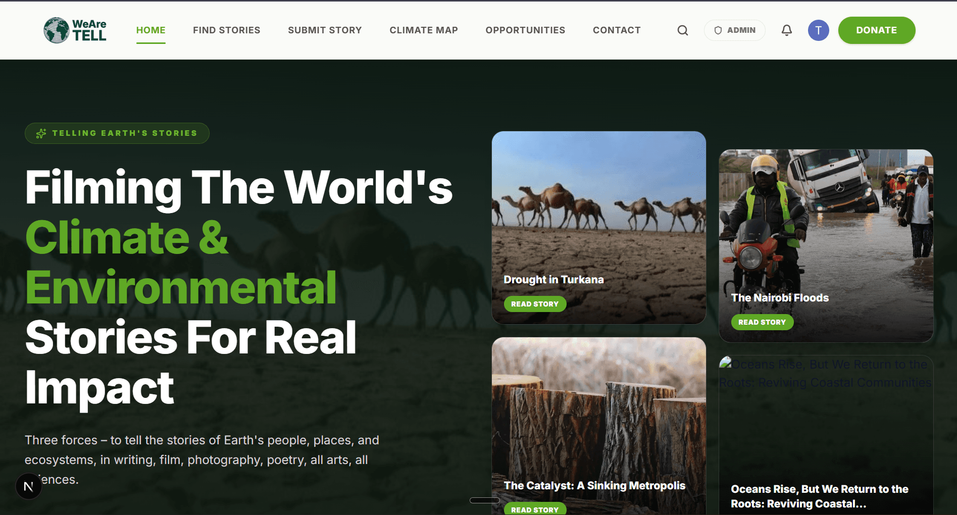 We Are Tell – Climate Action Platform website screenshot